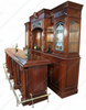13ft Mahogany Traditional Pub Bar w/ Stained Glass