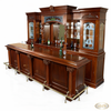 13ft Mahogany Pub Bar w/ Stained Glass