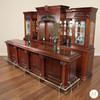 13ft Mahogany Pub Bar w/ Stained Glass