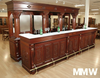 16ft Mahogany Marble top Home Pub Bar w/ Mirrors & Brass Rails