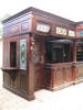 25FT Solid Mahogany Carved Canopy Home Pub Bar w/ Rails & Stained Glass