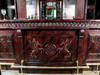 25ft Solid Mahogany Carved Canopy Home Pub Bar w/ Rails & Stained Glass