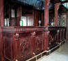 25ft Solid Mahogany Carved Canopy Home Pub Bar w/ Rails & Stained Glass
