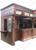 25ft Solid Mahogany Carved Canopy Home Pub Bar w/ Rails & Stained Glass