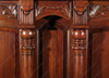 33ft Mahogany Hand-Carved Wall Paneling Unit w/ Fluted Columns
