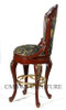 5 Piece Italian inlay Marquetry Marble Top Pub Bar Set w/ 4 Barstools