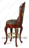 5 Piece Italian inlay Marquetry Marble Top Pub Bar Set w/ 4 Barstools