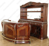 5 Piece Italian inlay Marquetry Marble Top Pub Bar Set w/ 4 Barstools