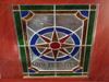 5.5ft Dark Cherry Stained Glass Canopy Home Bar