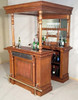 Small Distressed Canopy Home Pub Bar w/ Brass Foot Rails