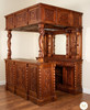 6.5ft Ornate Carved Canopy Home Bar