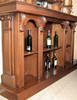 The Legacy 6.5ft Mahogany Canopy Home Pub Bar W/ Brass Rails