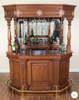 7.5ft Mahogany Canopy Home Pub Bar W/ Brass Rails