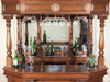7.5ft Mahogany Canopy Home Pub Bar W/ Brass Rails