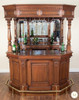 7.5ft Mahogany Canopy Home Pub Bar W/ Brass Rails