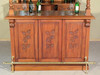 6ft Distressed Home Pub Bar w/ Brass Rails