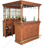 6ft Distressed Home Pub Bar w/ Brass Rails