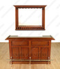 6ft Mahogany Home Pub Bar w/ Hanging Mirror Rack
