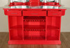 6ft Red/Silver Painted Retro Home Bar