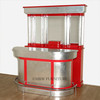 6ft Red/Silver Painted Retro Home Bar