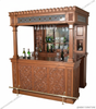 7ft Mahogany Carved Canopy Home Pub Bar w/ Rails & Mirror