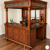 7ft Light Mahogany Carved Canopy Home Pub Bar