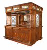 London Canopy Pub Bar Set w leaded Stained Glass Doors