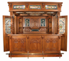 London Canopy Pub Bar Set w leaded Stained Glass Doors