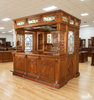 London Canopy Pub Bar Set w leaded Stained Glass Doors