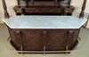 The Windsor 9ft Carved Mahogany Stained Glass Canopy Pub Bar w /Marble