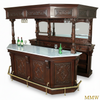 The Windsor 9ft Carved Stained Glass Canopy Pub Bar w /Marble