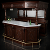 Windsor 9ft Carved Stained Glass Canopy Pub Bar w /Marble