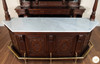 9ft Carved Mahogany Stained Glass Canopy Pub Bar w /Marble