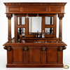 Imperial Lion: 5.5ft Hand-Carved Mahogany Canopy Pub Bar with Stained Glass