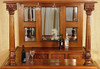 5.5ft Lion Carved Mahogany Canopy Pub Bar w/ Stained Glass