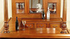 5.5ft Lion Carved Mahogany Canopy Pub Bar w/ Stained Glass