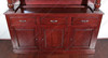 8.5ft Cherry Mirror back Home Pub Bar w/ Stained Glass