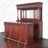 8.5ft Cherry Mirror back Home Pub Bar w/ Stained Glass