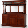 8.5ft Cherry Home Pub Bar w/ Stained Glass