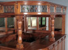 Light Mahogany Stained Glass Corner Pub Bar