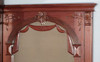 Pecan Neoclassical Home Pub Bar w/ Mirrored Back & Rails