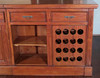 Pecan Neoclassical Home Pub Bar w/ Mirrored Back & Rails
