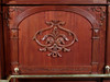 Pecan Neoclassical Home Pub Bar w/ Mirrored Back & Rails