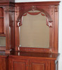 Pecan Neoclassical Home Pub Bar w/ Mirrored Back & Rails
