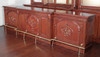 Pecan Neoclassical Home Pub Bar w/ Mirrored Back & Rails