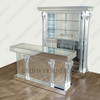 6ft Modern Contemporary Mirrored Pub Bar Set