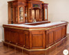 12ft Mahogany Distressed Corner Pub Bar w/ Marble