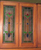 14ft Distressed Stained Glass Canopy Pub Bar w/ Brass Rails