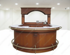 7.5ft Mahogany U-Shape Marble top Horseshoe Pub Bar w/Brass Rails