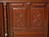 Mahogany Canopy Corner Tavern Pub Bar w/ Leaded Stained Glass
